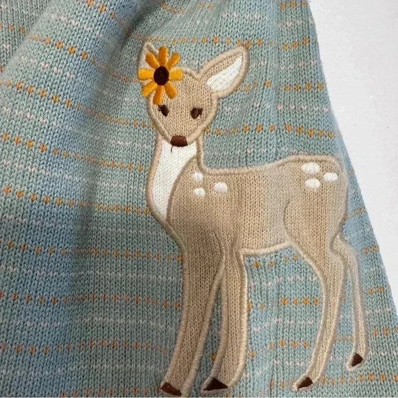 Cynthia Rowley Girls Sweater Dress Size 4 Deer Sunflower Print - Picture 6 of 10